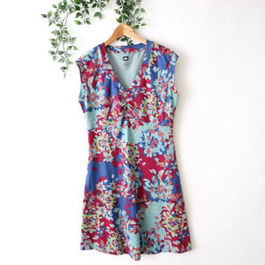 REI Women's Sleeveless V Neck Multicolored Floral Dress S Small